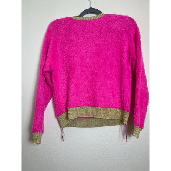 Juicy Couture Women's Fuzzy Textured Sweater Hot Pink S Y2K AHS Style Nostalgia - Picture 2 of 14